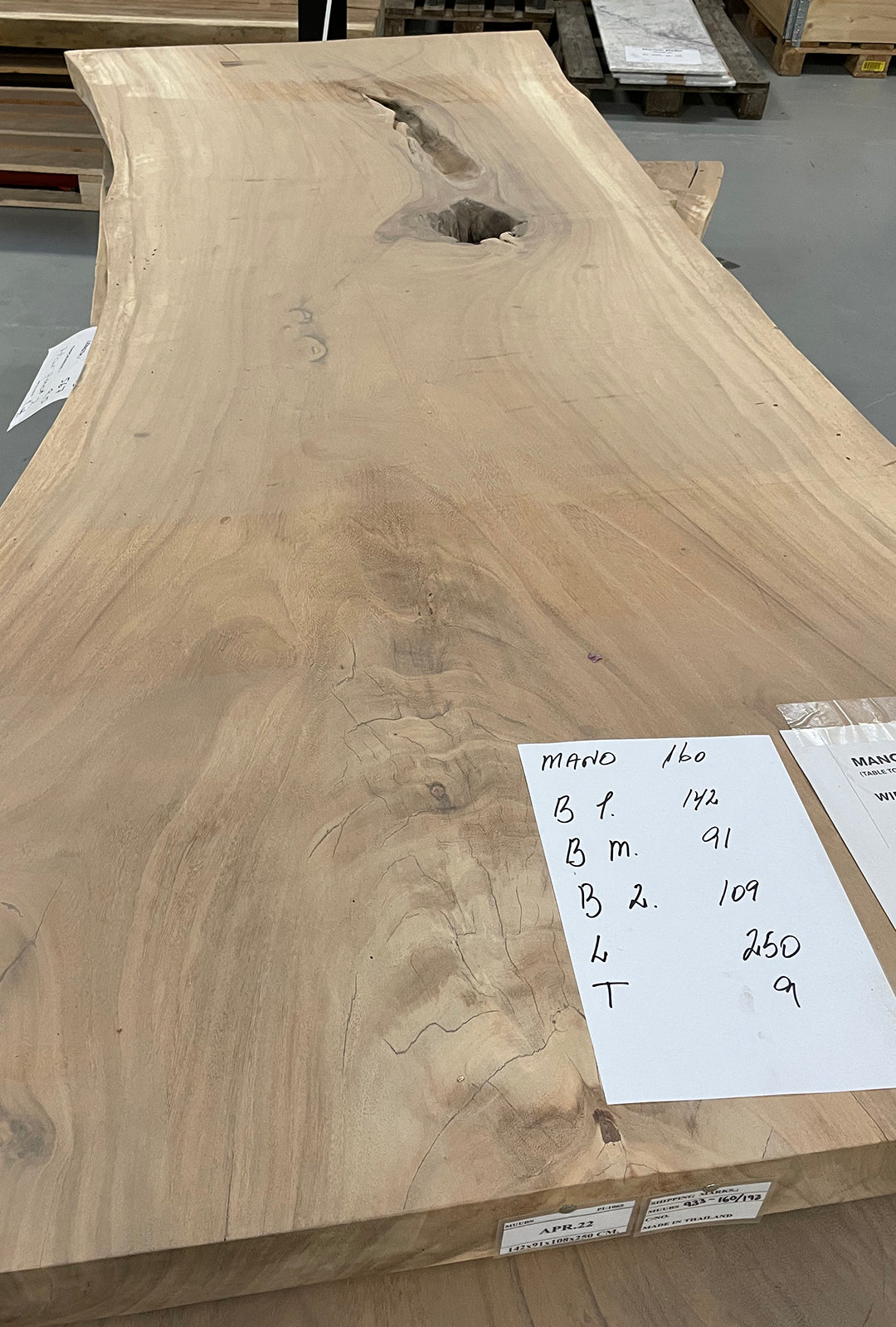 Suar bordplade 220-260cm
